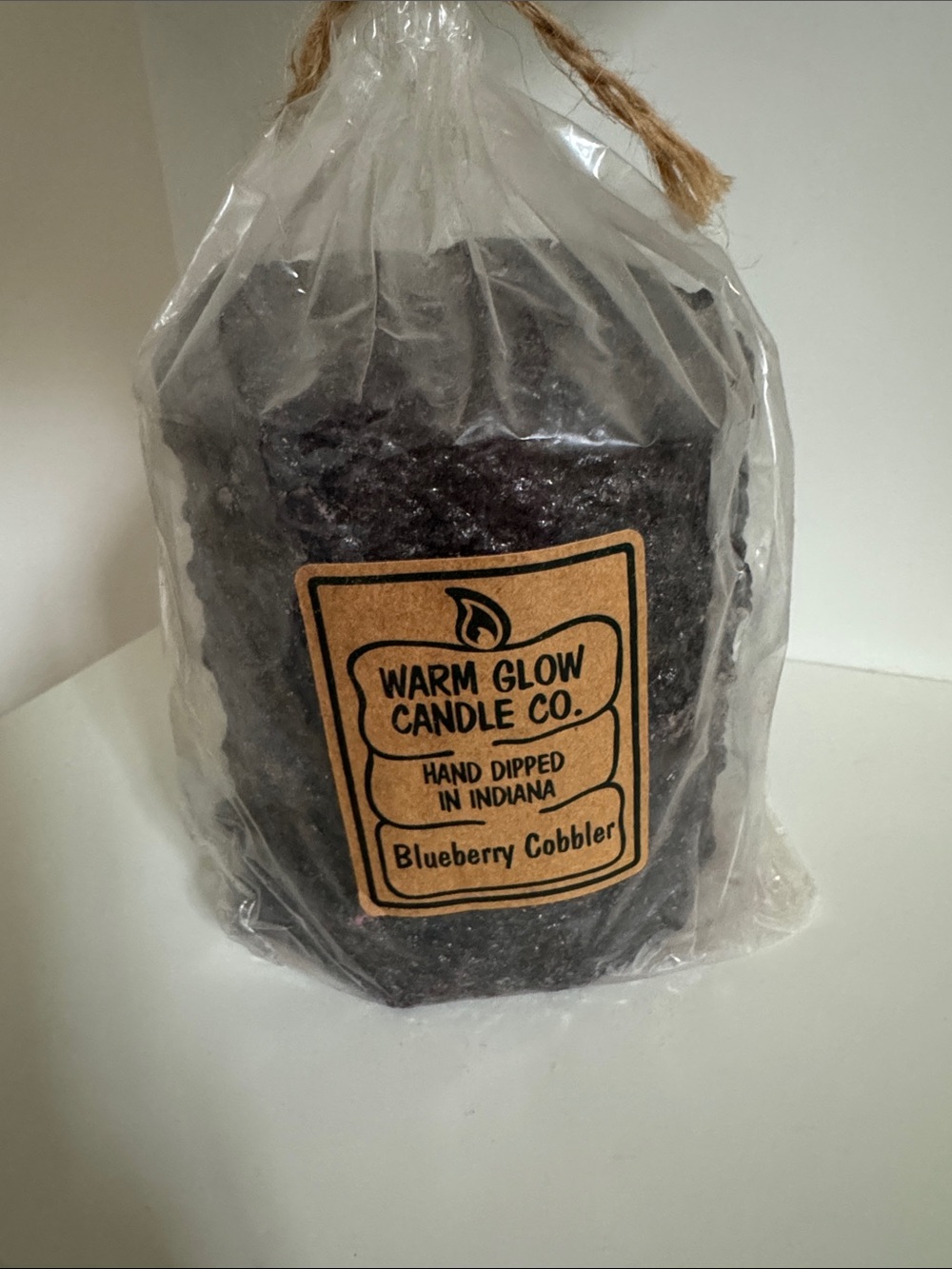 Warm Glow Candle Co. Blueberry Cobbler Rustic Pillar Candle